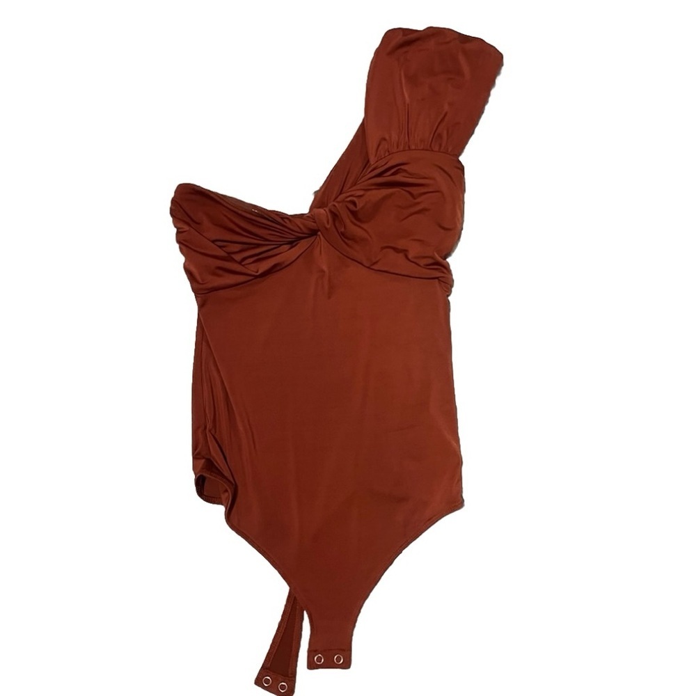 Express Rust One-Shoulder Bodysuit Like New! S - Picture 6 of 8